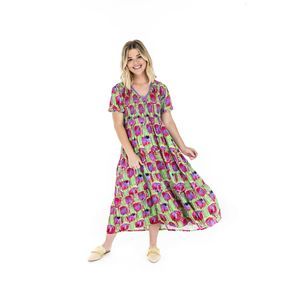 NWT Briton Court Sunrise Smocked Flowy Boutique Maxi Dress